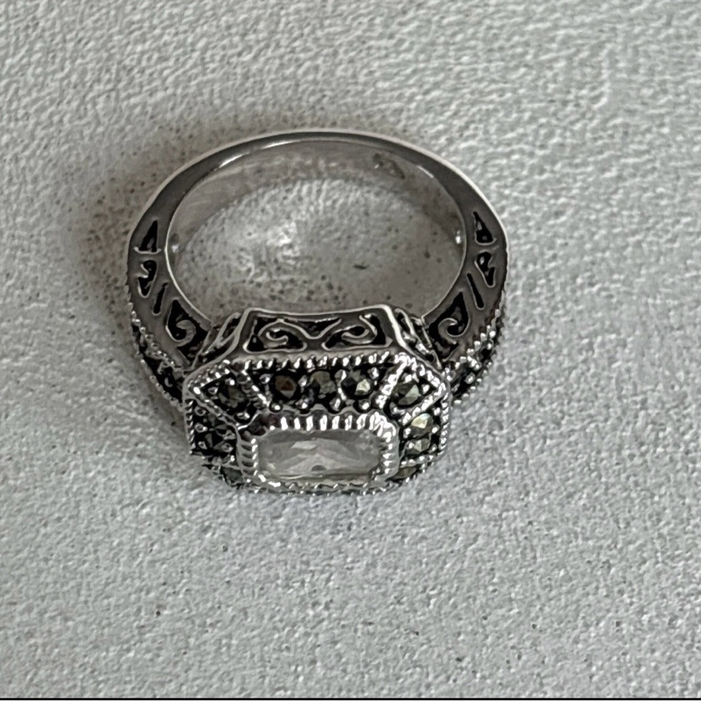 Reign Genuine Marcasite and CZ Ring Women's Ring Size 6 - Picture 12 of 14